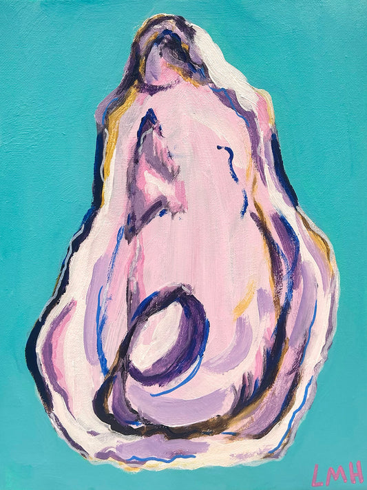 Oyster on Turquoise art print