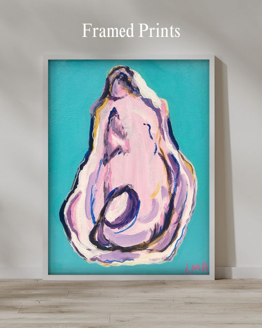 Oyster on Turquoise art print
