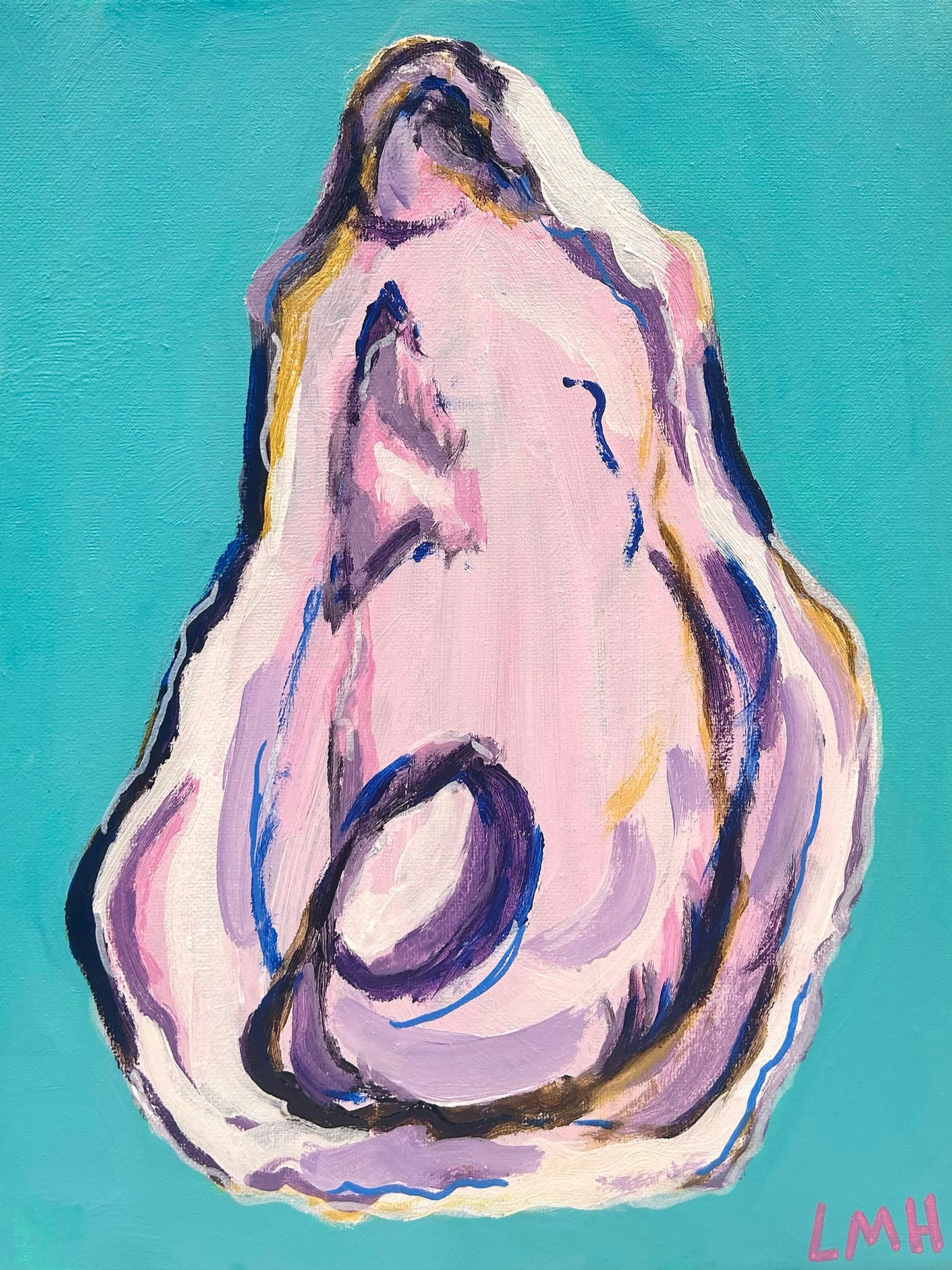 Oyster on Turquoise art print