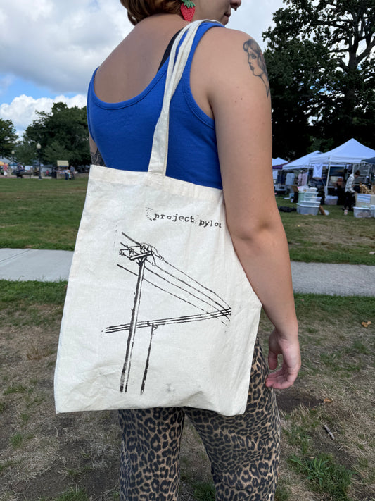 Screen printed canvas tote